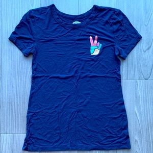 Navy Blue Peace Sign Tee